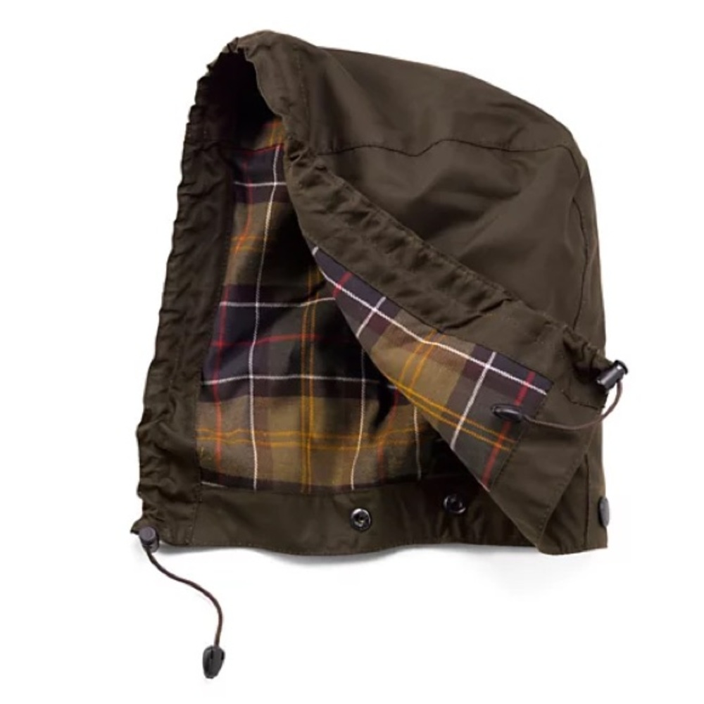 Barbour Brown Plaid Hood with Drawstrings